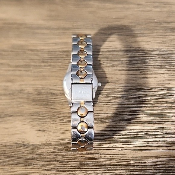 Fossil Women\'s Stainless Steel with and Silver & Goldtone Clasp Link Band Watch